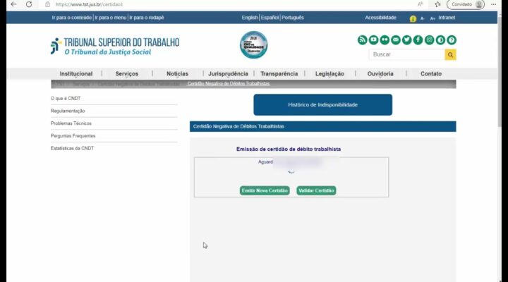 Como obter uma Certidão Negativa de Débitos Trabalhistas passo a passo na internet | CNDT 📃